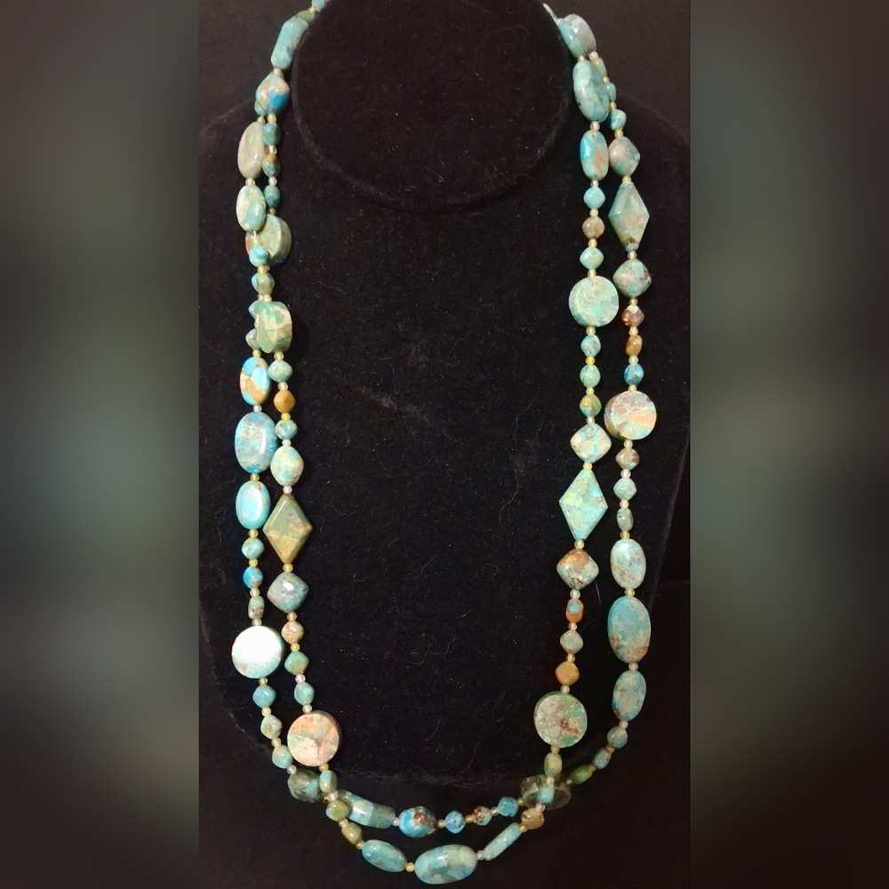Jay King Mine Finds DTR .925 Turquoise Multi Bead Long Necklace 46"